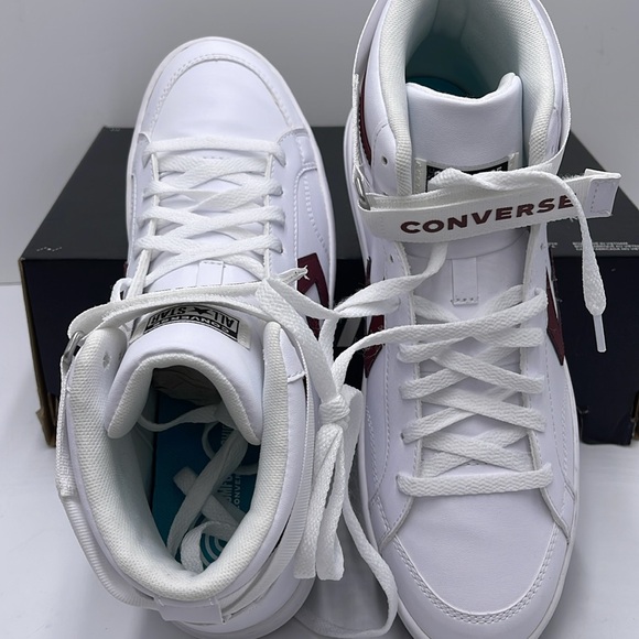 Converse Men’s PRO BLAZE V2 MID WHITE/CHERRY DAZE/WHITE A06627C Sneakers - Picture 12 of 16